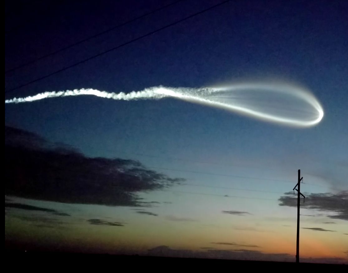 Predawn exhaust plume